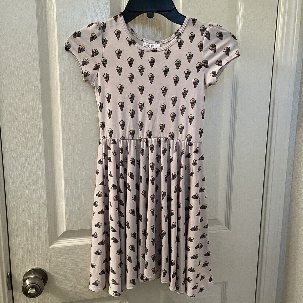 Dot Dot Smile Ice Cream Cone Twirl Dress Short Sleeve Girls Size 7